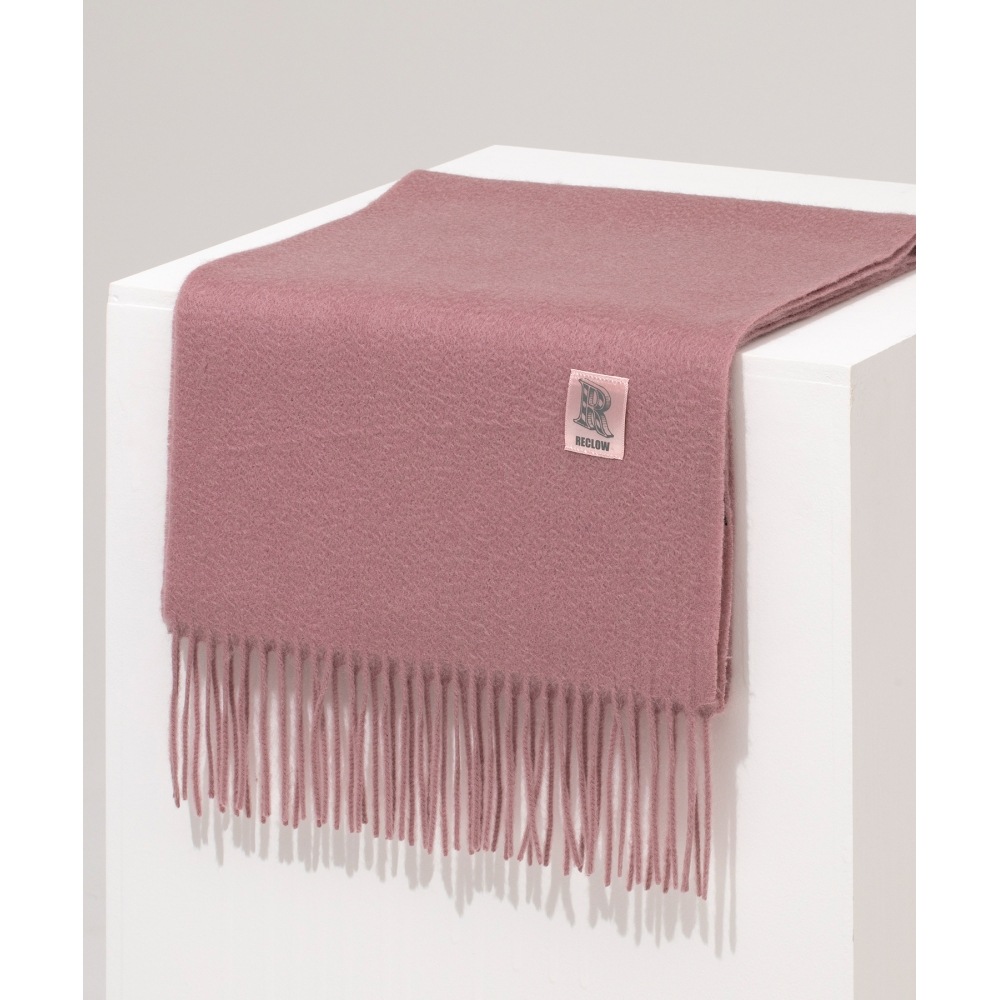 リクロウ RC ランド 100% カシミアマフラーアッシュピンク