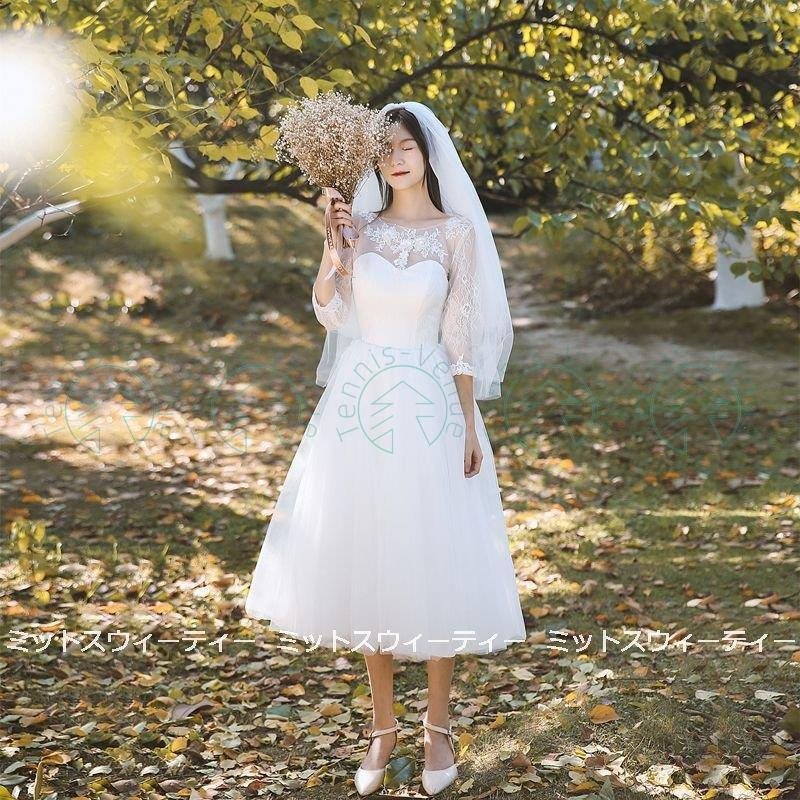 ウェディングドレス 二次会 リゾートドレス ミモレ丈スカート 結婚式 ブライダル 前撮り 海外挙式