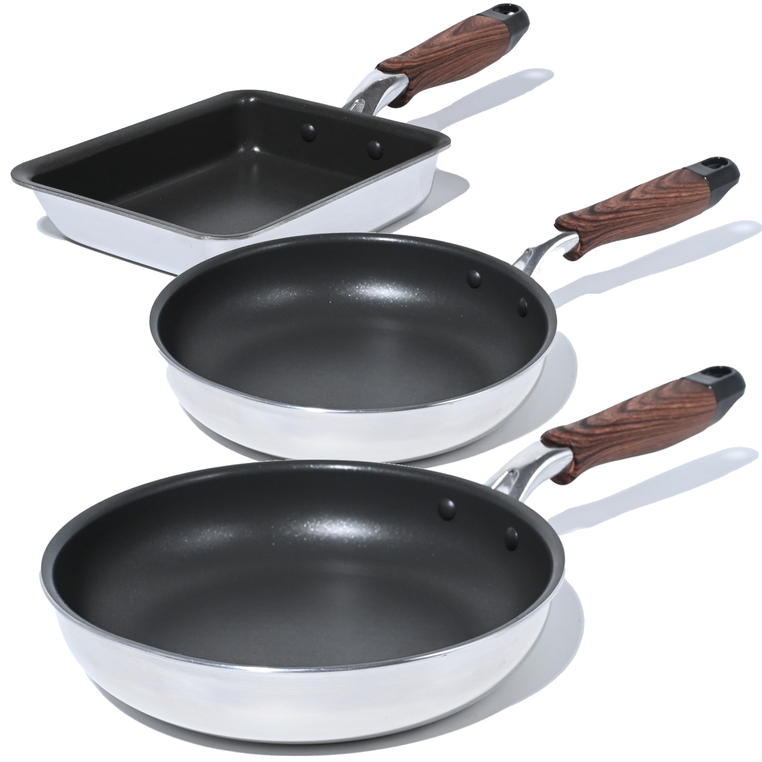 フライパン チタンコート＋ふっ素樹脂塗膜加工 ノンスティック 高熱効率 こげつきにくい ガス火 IH対応 PFOA PFOS フリー 耐摩耗性試験75万回クリア (20cm×28cm/炒め鍋×卵焼き) 7,090円