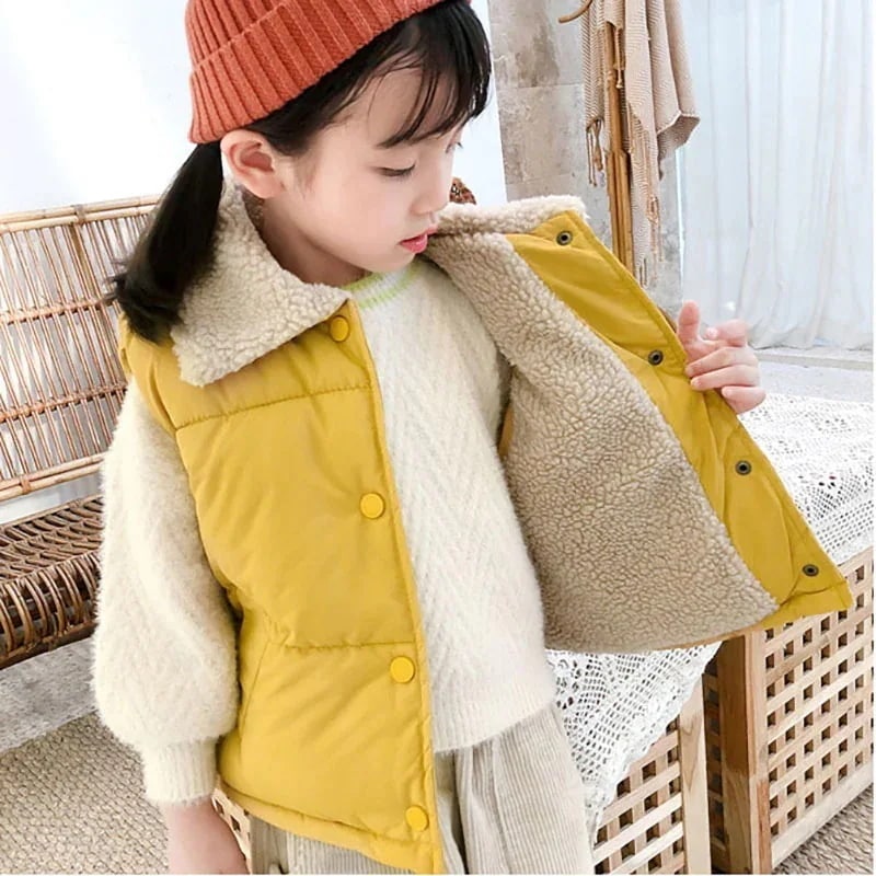 入荷 ベスト キッズ ベスト 中綿 ダウンベスト 子供 子ども服 男の子 女の子 ベスト ボア付き アウター 裏起毛 厚手 前開き トップス チョッキ8