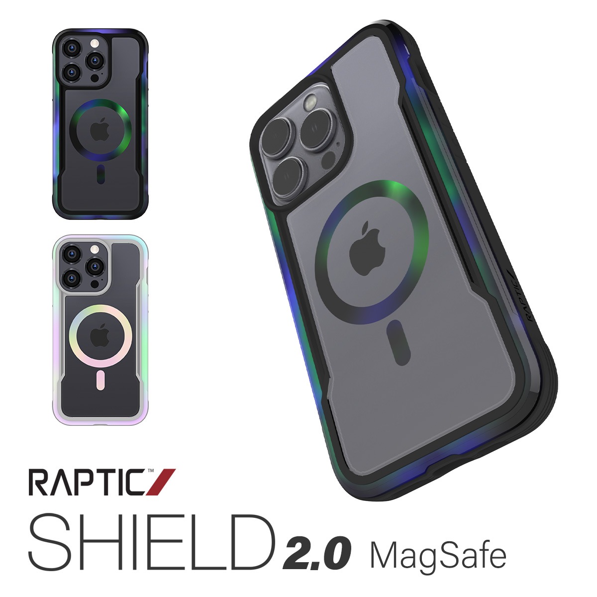 iPhone15Pro 対応 ケース Magsafe 対応 耐衝撃 米軍 MIL規格 クリア スマホケース 衝撃吸収 傷 保護 グラデーション フレーム Shield 2.0 MagSafe