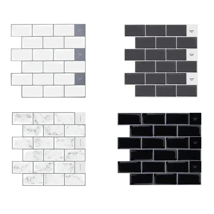 送料無料！15枚入り タイルシール 305cmx305cm おしゃれ 3Dぷっくり 防水 おしゃれ レンガ柄 洗面所 ウォールステッカー 防水 耐熱 のり付き 壁貼りシール 立体 剥がせ