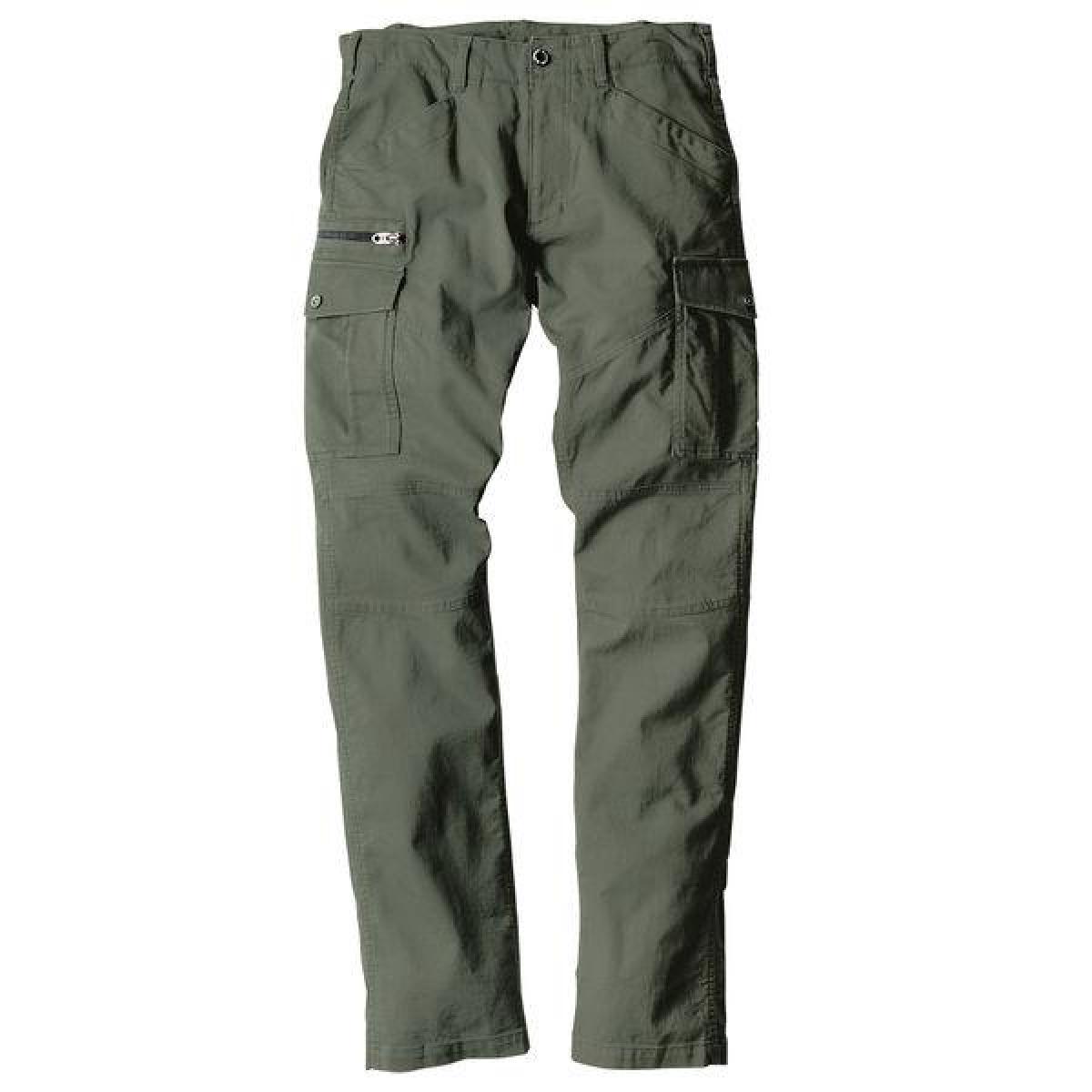 コーコス信岡 GLADIATOR ストレッチ コードピケ カーゴパンツ アーミー 4L GA-3915 ワークウェア 作業着 秋冬用 マルチポケット コインポケット カラビ