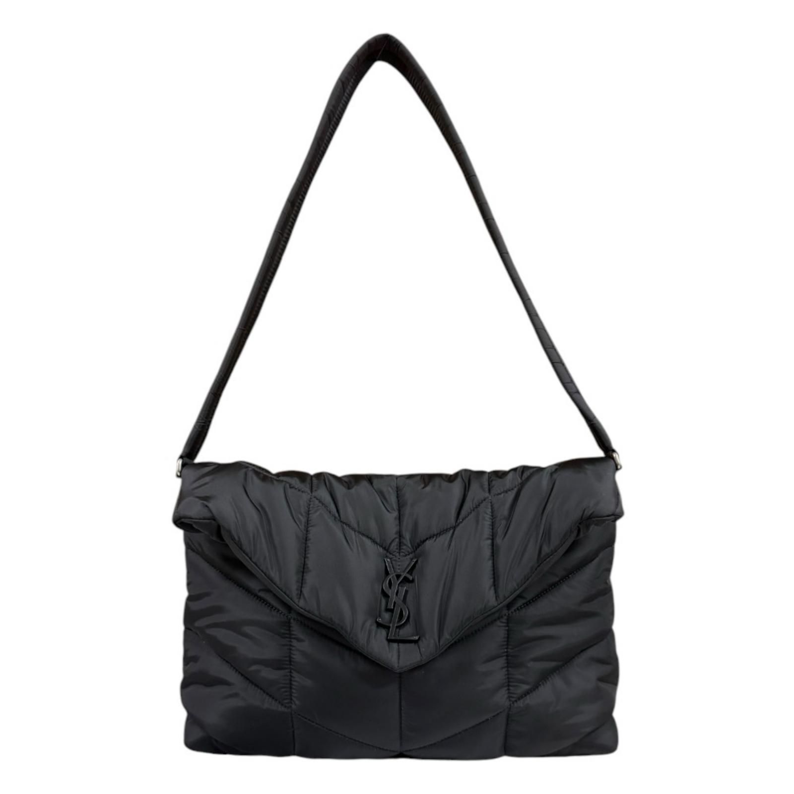 サンローラン ルル パファー ショルダーバッグ ナイロン 733630 ブラック SAINT LAURENT 中古 美品
