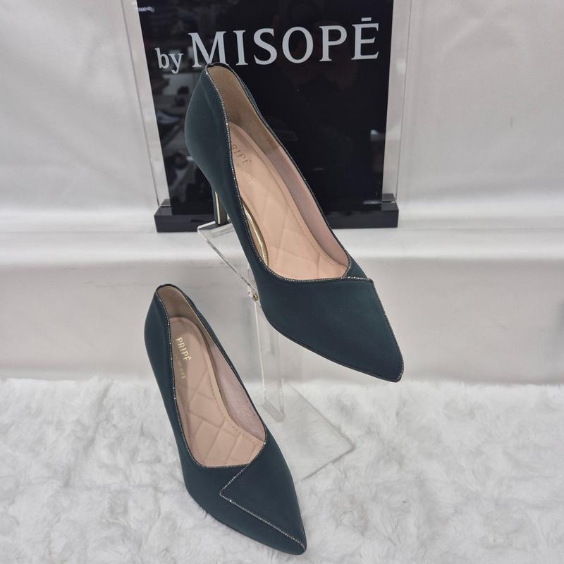 By 女性 ビーズ装飾 ハイヒール 112HT331SF007 GREEN 4 JJ