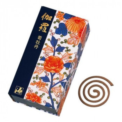 日本香堂 伽羅 菊牡丹 うず巻12巻入 363