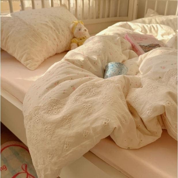 【人気SALE】4点セット9カラー 小花柄 寝具カバーセット洋式 和式兼用 シングル 可愛い 布団カバーセットフリル 掛け布団カバー フラットシーツ 枕カバー ベッドカバー