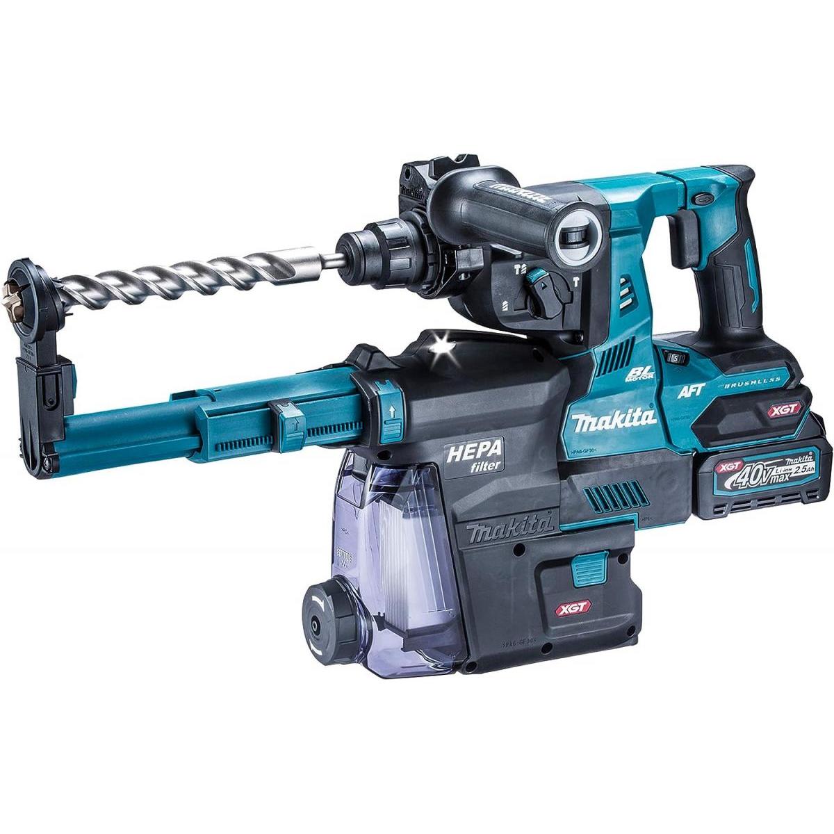 マキタ Makita 充電式ハンマドリル 40VMax 28mm/ハツリ可 SDS+ 集じんシステム バッテリ充電器付 HR001GRDXV ハンマドリル