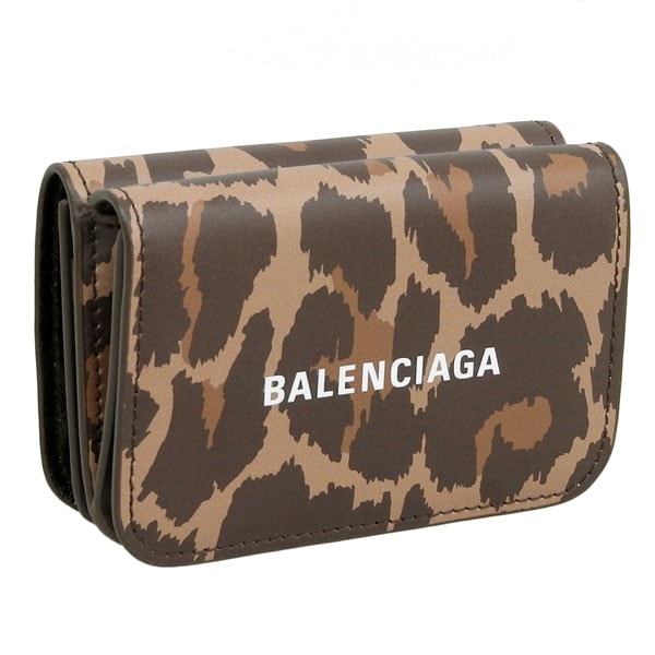 バレンシアガ 財布 レディース 三つ折り財布 アウトレット レザー ブラウンマルチ 5938132AALK2290 BALENCIAGA