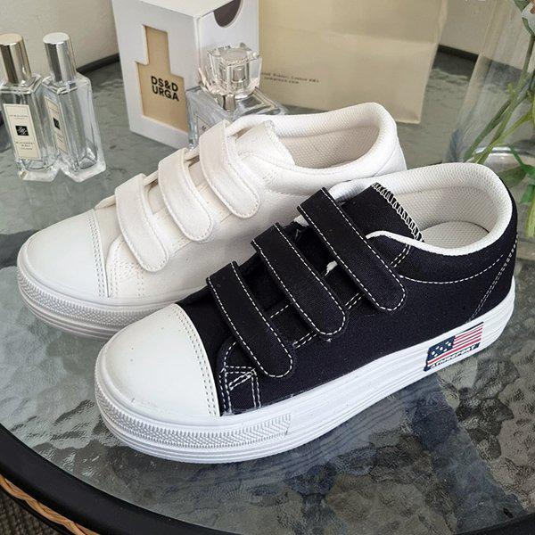 [シューズ] ビーガンレザー ベルクロ 女性 レディース スリッポン スニーカー スニーカー 4cm sjaw-higi