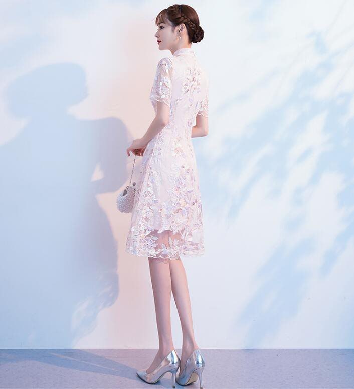 高品質 チャイナドレス 袖ありワンピース パーティドレス フォーマル二次会 謝恩会 同窓会 大人 2