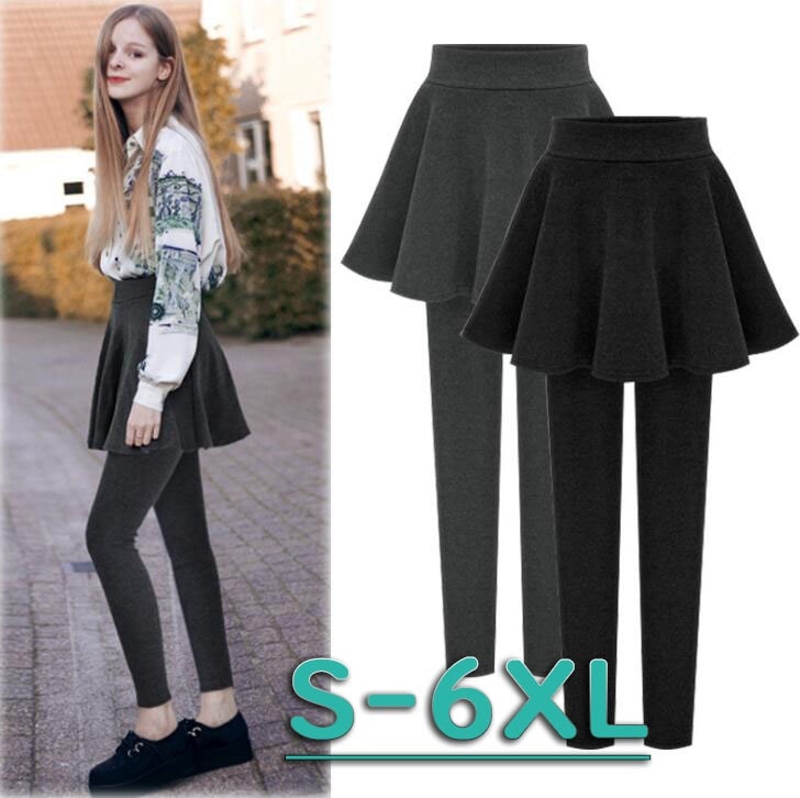 スカート付きレギンス キュロット レギンス レディース フレアスカート 春秋用 秋冬用 裏起毛