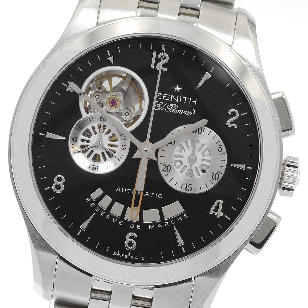 ゼニス ZENITH 03.0510.4021 クラス オープン エルプリメロ クロノグラフ 自動巻き メンズ 美品 _886937【中古】