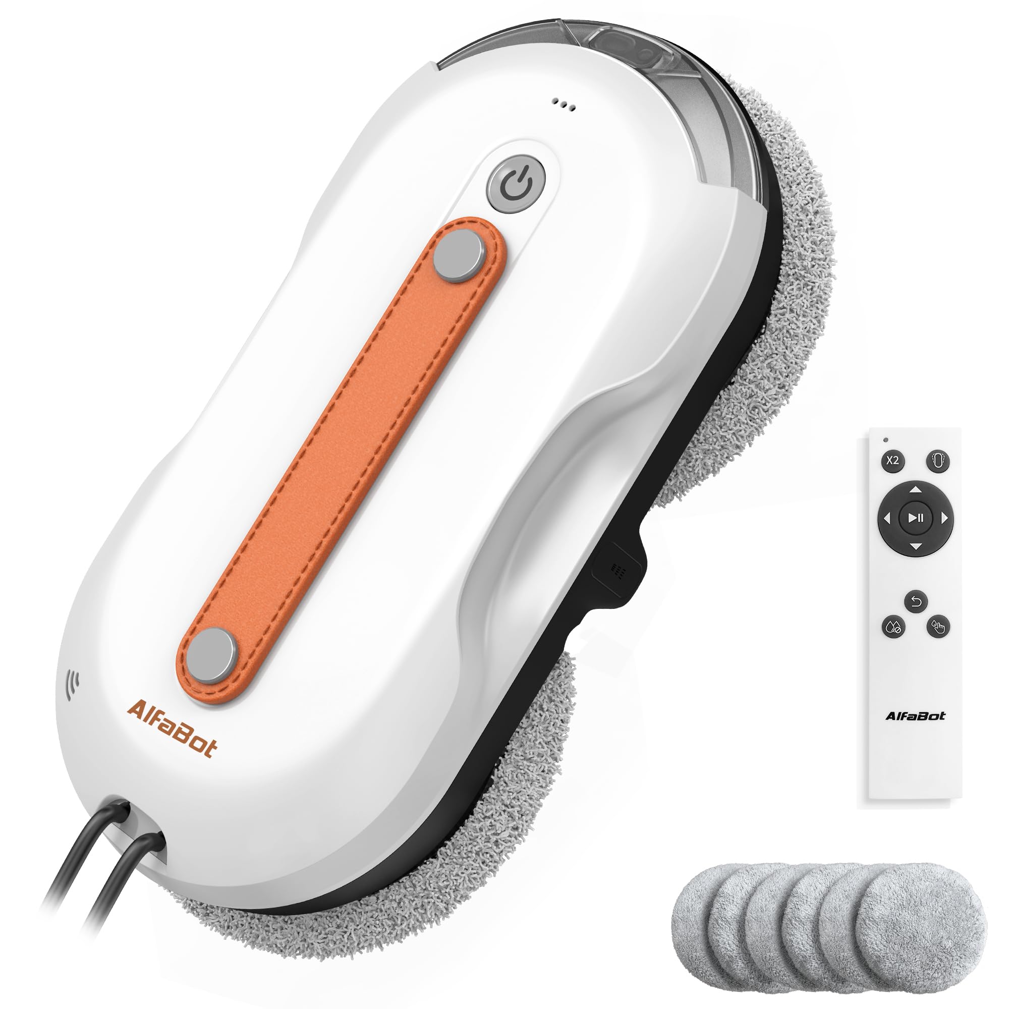AlfaBot 窓拭きロボット 双方向自動スプレー 窓掃除ロボット 窓用 60ml 水タンク付き 強力吸引 高層 屋内/屋外の高層窓用スマート窓掃除機 リモコン付き