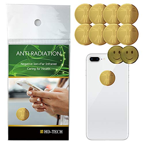 HD-TECH 電磁波カット 5G対応 99.99%遮断 電磁波防止シール スマホ ステッカー 携帯電話 (８枚入り+おまけ２枚)