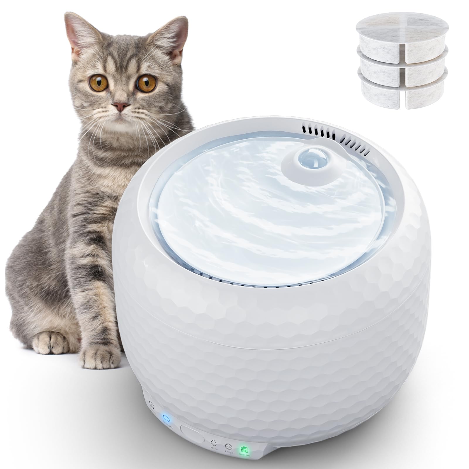 Petsuper 自動給水器 猫 水飲み器 ペット給水器 自動循環式 水量目視可能 静音 お留守番対応 大容量 節電 省エネルギー 犬猫用水飲み器 お留守番対応 ペット用品 活性炭フィルター付き 水洗