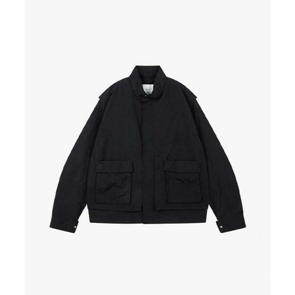 [リバークラッシュ] LKS22304ブラックオーバーフィットスタンレーナイロンジャンパー