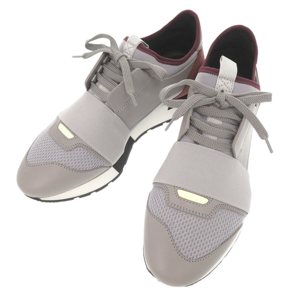新品同様 レースランナー スニーカー レザー/スウェード/スエード グレー 0539【中古】 レディース