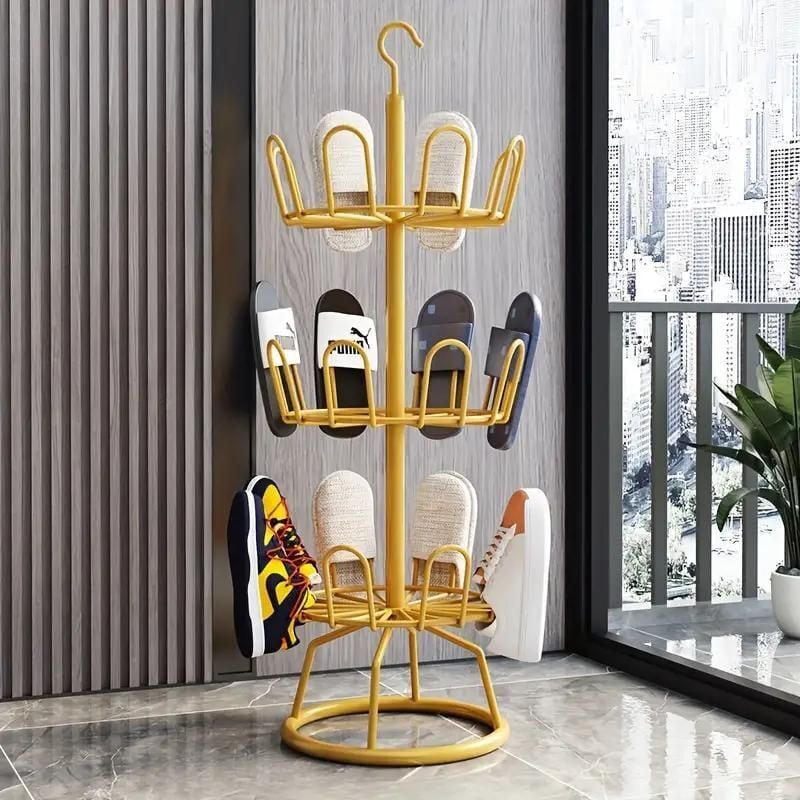 シューズラック 回転式 収納 サンダルラック 洗濯 乾燥 靴 スリッパ 屋外 ベランダ 玄関 バルコニー アイアン おしゃれ シンプル モダン