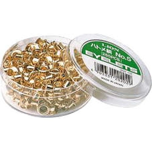 （まとめ買い）ライオン事務器 ハトメパンチ用ハトメ鋲 穴径4mm 真ちゅう 250個 No.5 202-02 [x10]