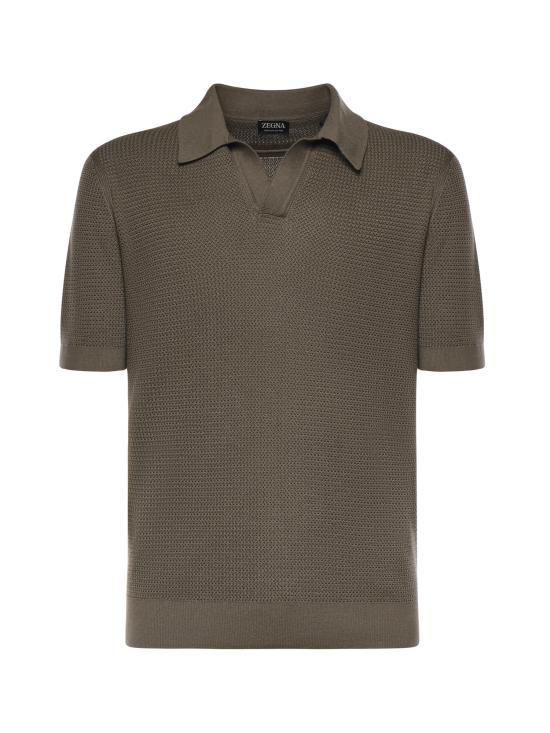 ERMENEGILDO ZEGNA Men Polo Shirts UHC26A3 C31252 Dark taupe
