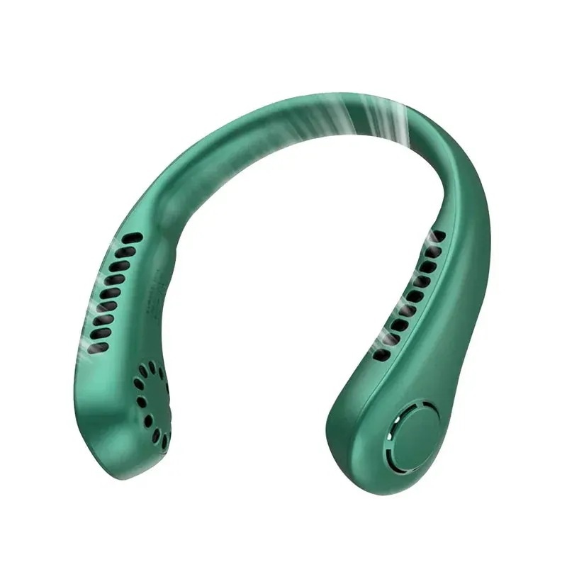 【10点セット】首掛け扇風機 羽なし 暑さ対策 プレゼント 静音 USB充電式 軽量 3000mAh 両手解放12318116