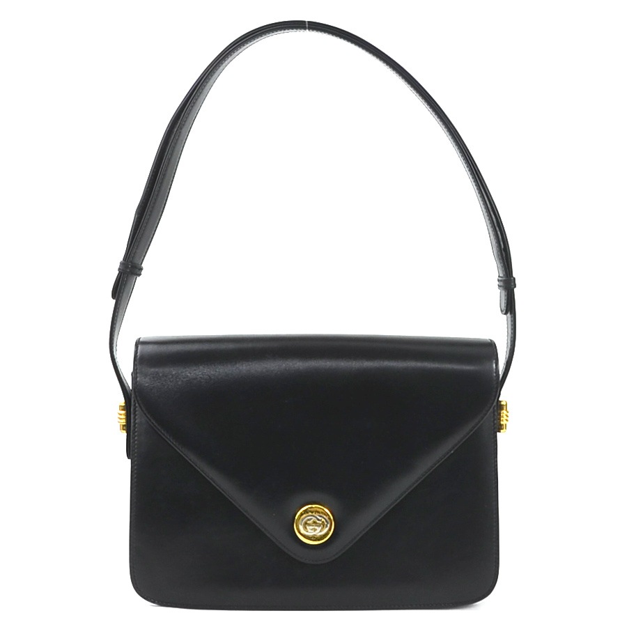 グッチ GUCCI ショルダーバッグ レザー ブラック ゴールド/シルバー レディース e59792k