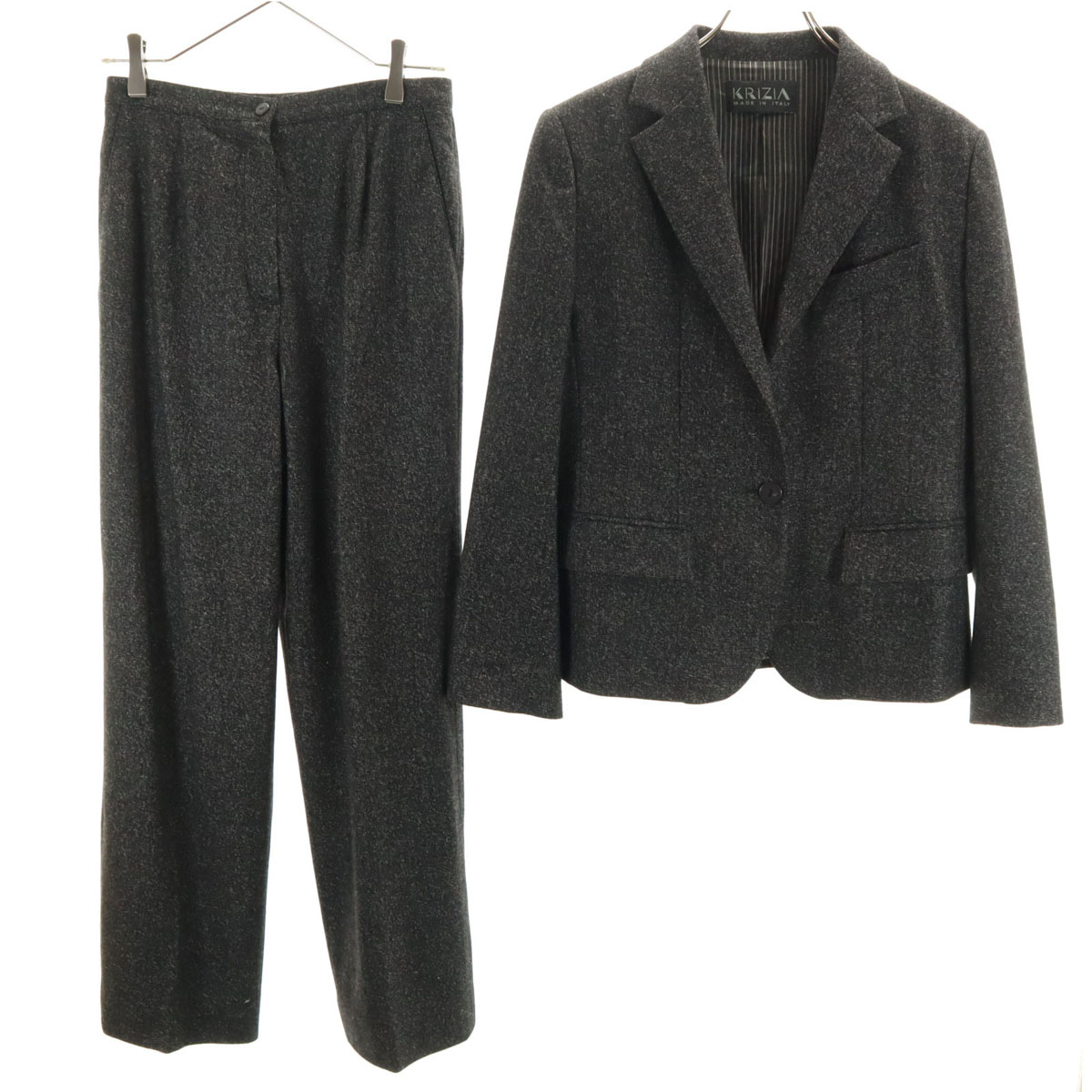 イタリア製 パンツスーツ 上下セットアップ 不明/42 グレー レディース 古着