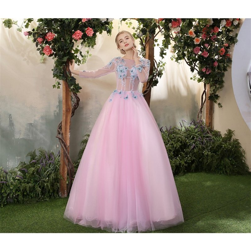 カラードレス 演奏会 安い ロングドレス ピアノ 発表会 パーティドレス ウェディングドレス ピンク