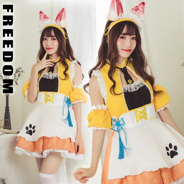 メイド アニマル アイドル アニマル耳 バニーガール コスプレ コスチューム セクシー ゴスロリ ロリータ 萌え ステージ 制服 衣装 パーティー ハロウィン インスタ 撮影 アイドル アニマル耳