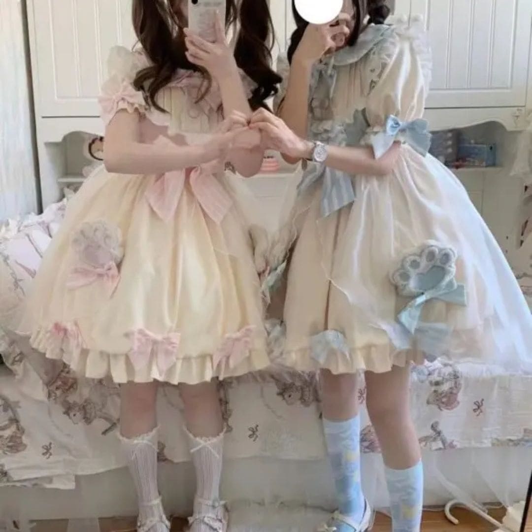 ロリータ【OP大全セット】ロリータロリータラブリーな花のつぼみワンピースメイド服