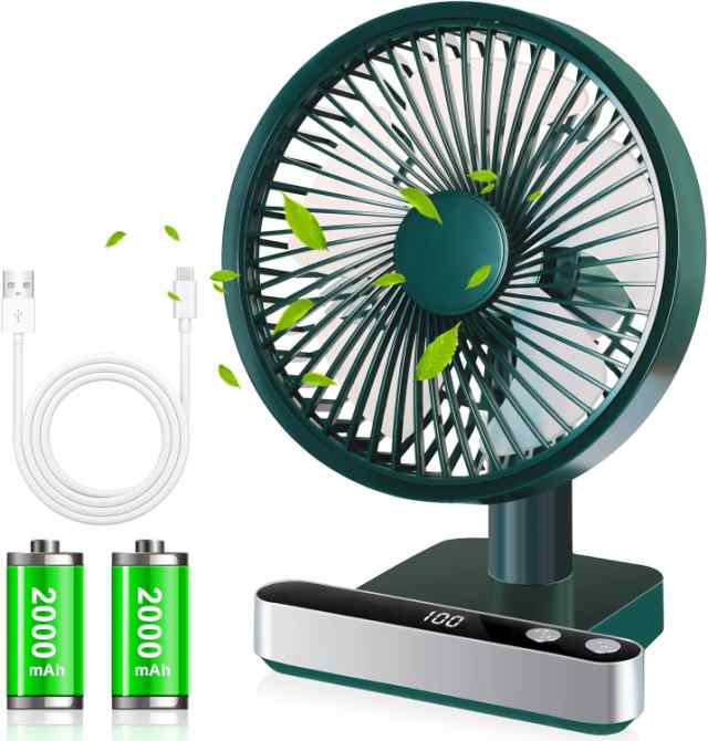 デジタルパネル ミニ卓上扇風機 卓上扇風機 首振り 静音 小型 usb 充電式 デジタル表示 強力 4000mAh大容量 風量4段階調節 電池残量表示 5枚羽根 省エネ ミニ コンパクト オフィス ア