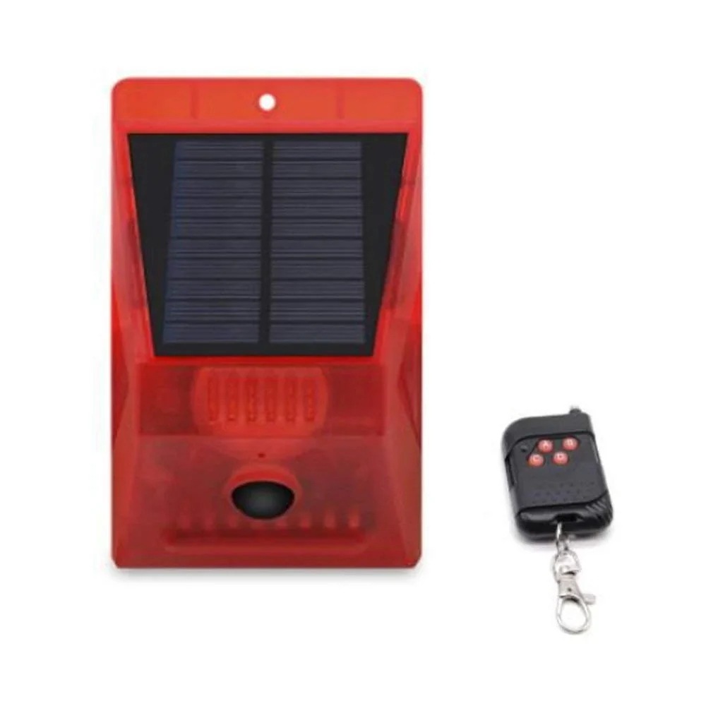 lifepower ソーラー充電式 防犯アラーム リモコン付き セキュリティライトアラーム 警光灯 防水仕様 サイレン 129db大音量警報 警戒 農場被害に 野外 倉庫 車庫 畑などの防犯に