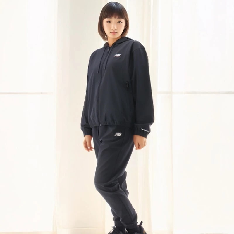 ウィンドブレーカー レディース ストレッチウーブン/AWJ51503-AWP51108-BK