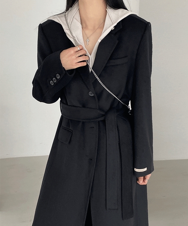 [キルティング裏地] ウール90% ハンドメイド ロングコート