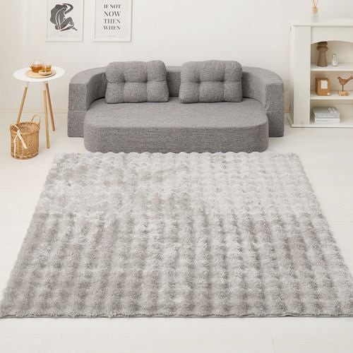 【メーカー直送品】萩原 ポコポコシャギーラグ メルア 約180×240cm グレー