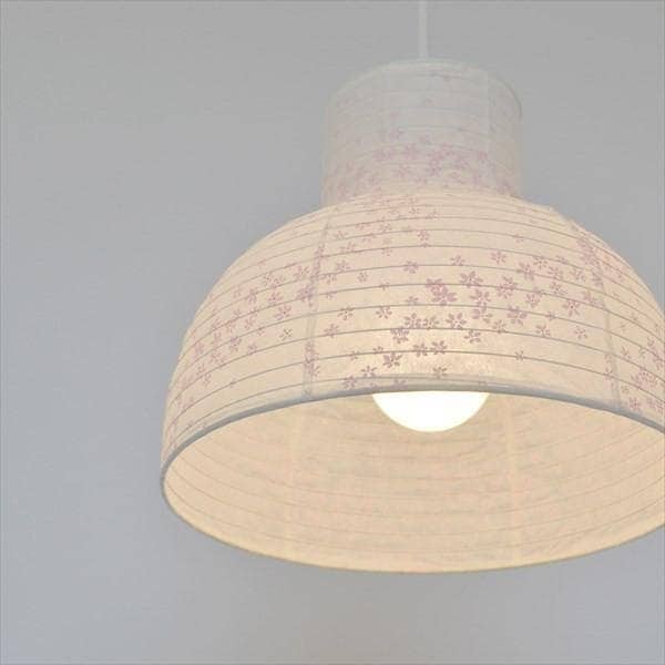 ペンダントランプ 和風モダン おしゃれ アジアン レトロ 照明器具 シーリングライト 明かり 和室 和紙 日本製 1灯 花舞ピンク LED対応 9,438円