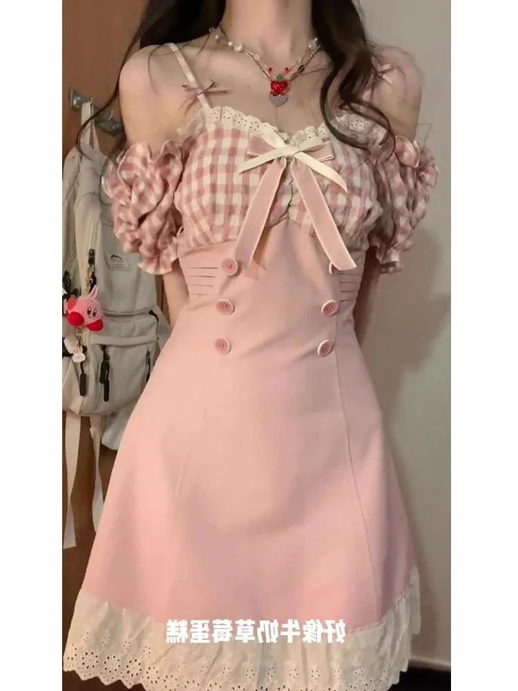 ロリータ コスプレ 2024 夏 新作 着痩せ 可愛い ピンク ワンピース 流行りサンタコスプレ30%制限