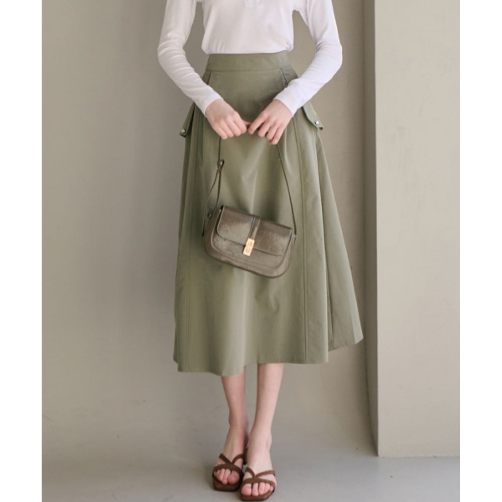 LUSIDA バスロックポケット Aラインスカート_2色