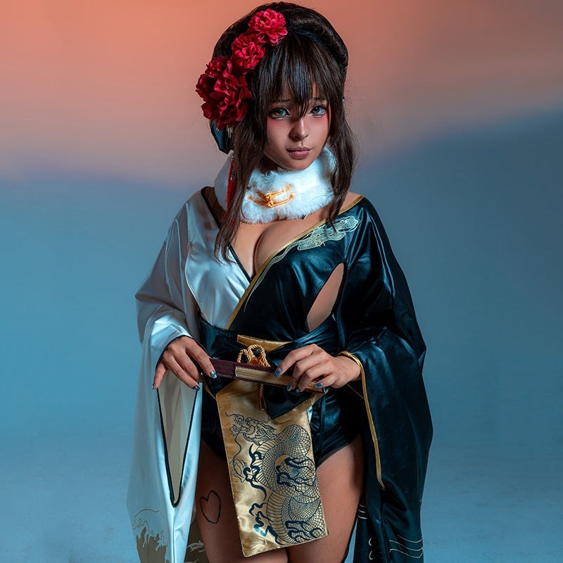 Black Rabbit 女性のためのikke 革の着物ユニフォームスーツ,女性のための女神,勝利の女神,黒の白のブラン,セクシーなコスプレコスチューム