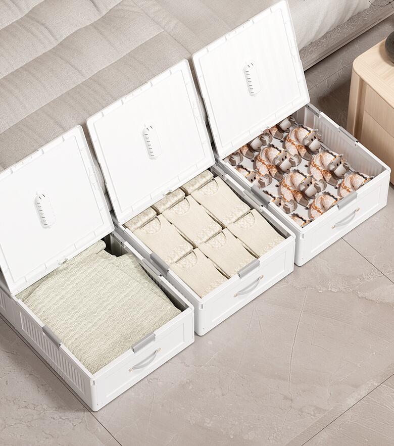 お买い得 日にベッド下 ベッド すき間収納 衣装ケース ベッド下収納 収納 引き出し 衣類 収納箱 横置き 折りたたみ 高さ18cm/24cm ベッド下