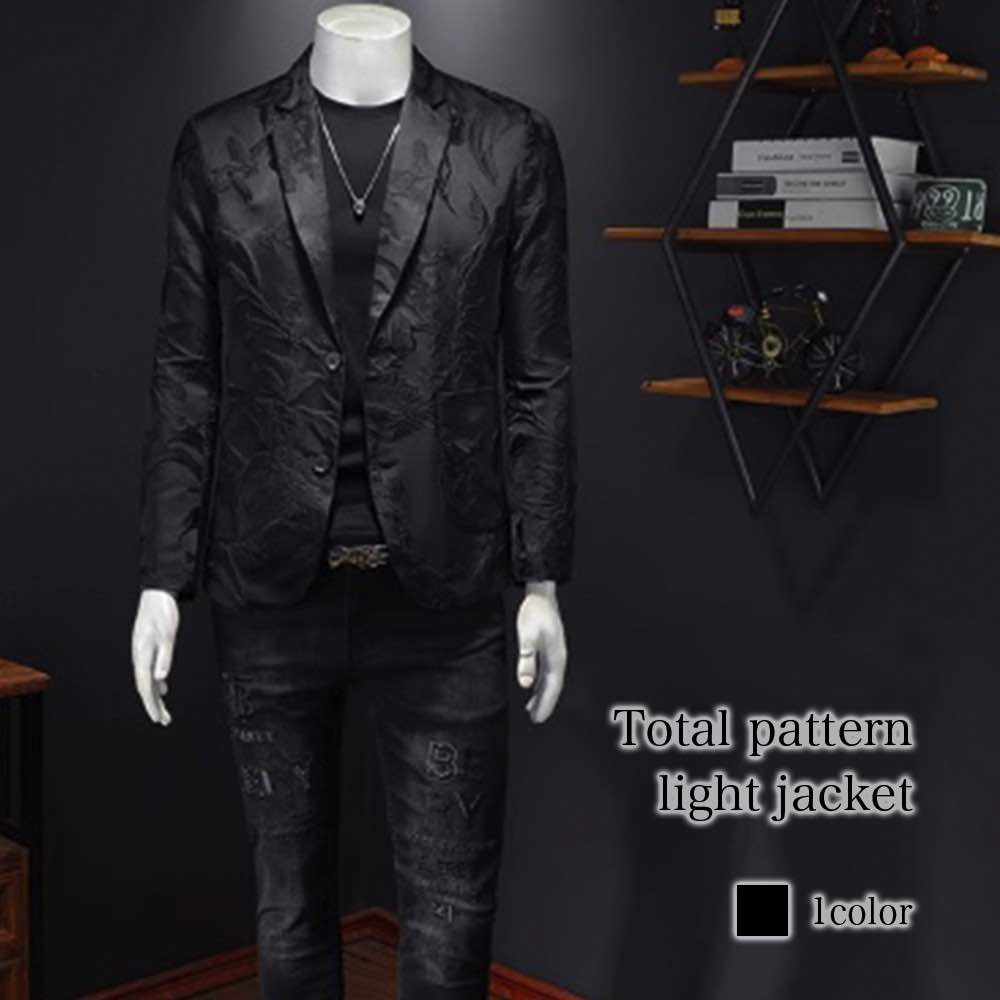テーラードジャケット メンズ 総柄ライトジャケット 大きい テーラード カジュアル Tシャツ コーデュロイ 中綿 40代 30代 ブランド 厚手 ステンカラー セール ブルゾン アウター チェック ブ