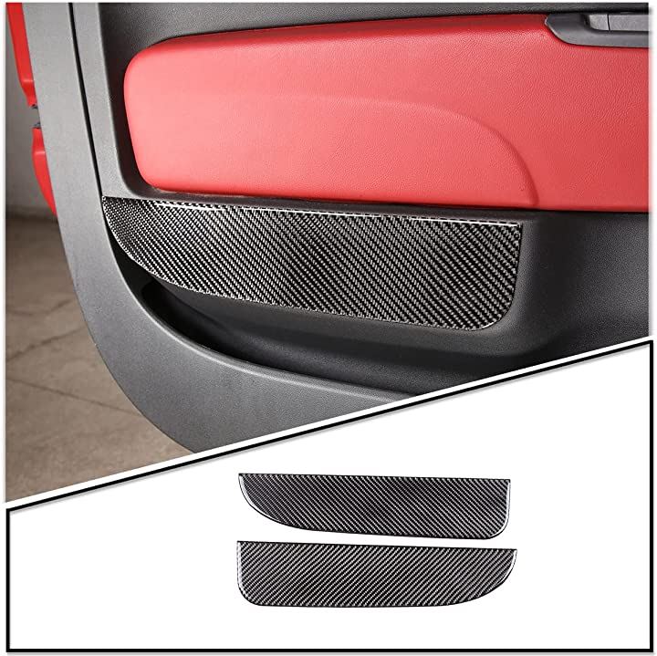 FOR FIAT 500 2011-2019年適用 カーボンファイバースタイルの車内および外装装飾トリムキット 14 黒( 黒 - 炭素繊維のテクスチャ, スタイル 14)