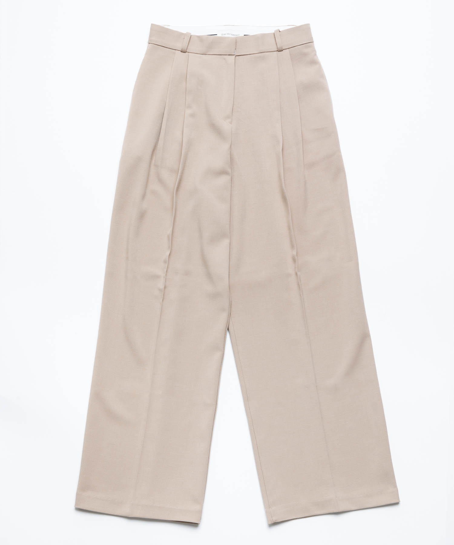 テーラード ピンタック スラックス (ベージュ)