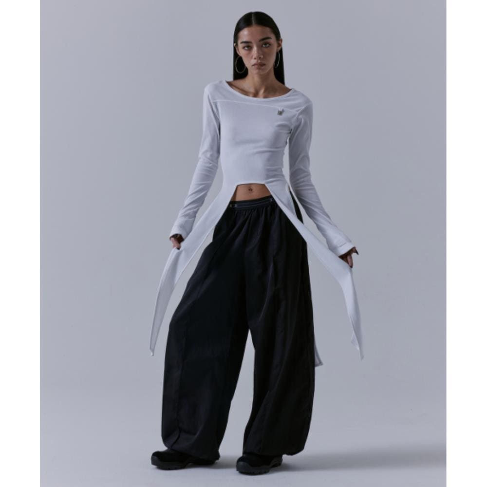 TREEMINGBIRD Backless Strap Long Sleeve White TM2479TS