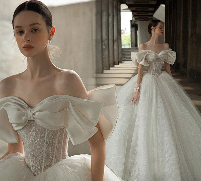 イタリアサテンのドレス演奏会 二次会 結婚式 パーティードレス 花嫁 ウェディングドレス カラードレお呼ばれドレスパーティードレス プリンセス花嫁 リボン本 斉地のウエディングドレス 15,887円