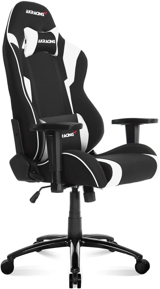 AKRACING ゲーミングチェア デスクチェア 勉強机 勉強椅子 学習机 学習椅子 ホワイト 白 WOLF ファブリック 180度リクライニング 在宅 リモート 5年
