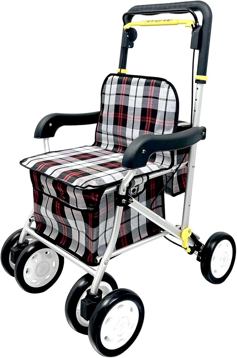 ケア・ペアレント Care-Parent シルバーカー アルミ製 折りたたみ 軽量 手押し車 CP-01R MDM(赤い 赤い)