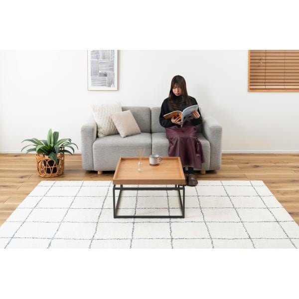 ローテーブル おしゃれ ミッドセンチュリー 棚 ラック シンプル アーバンモダン 木目 机 デスク 60×60cm