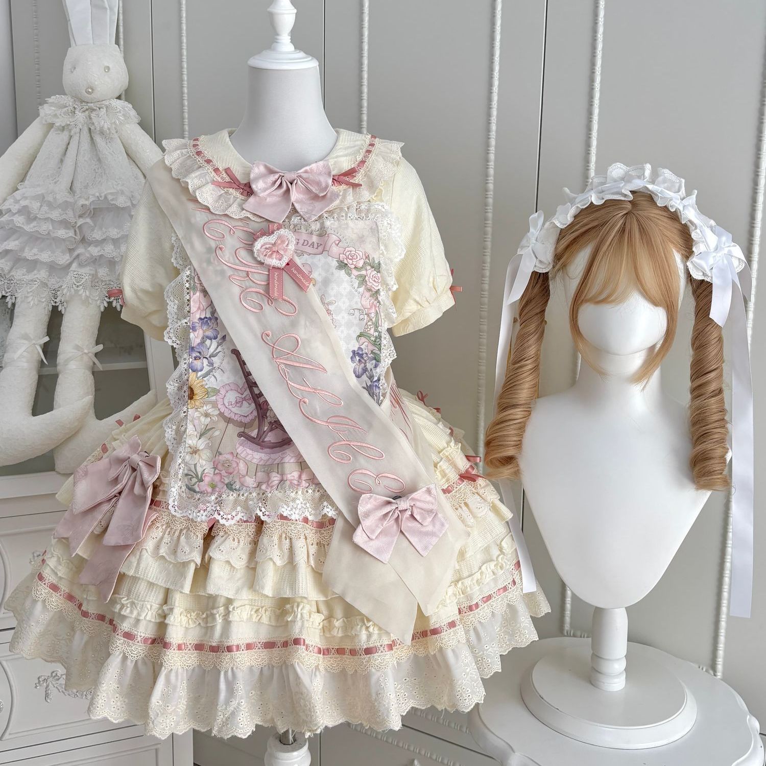 ドールシルエット 低身長 かわいい OP ロリータ 春服 レディース
